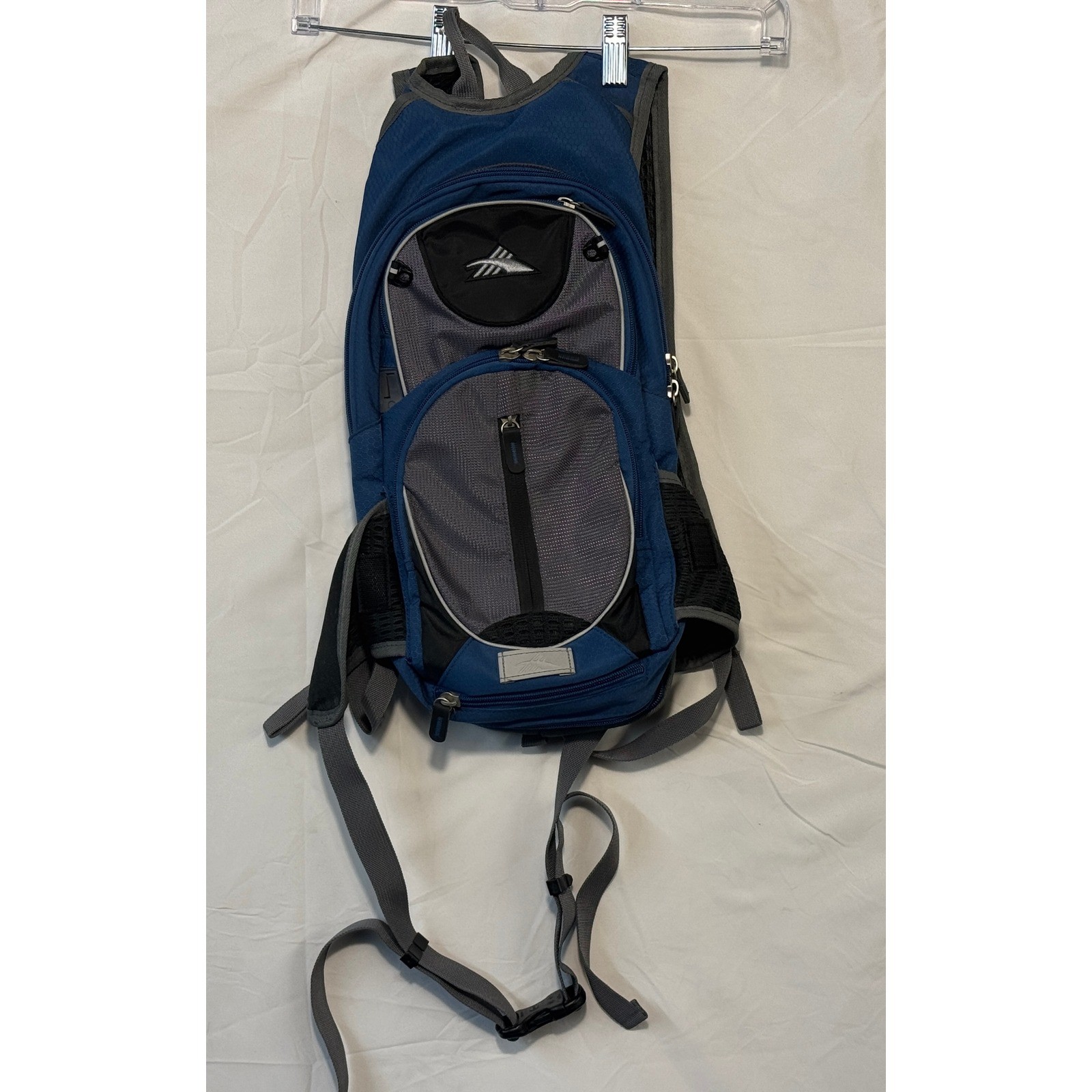 High Sierra Airflow Hydration Backpack Blue Gray Hiking Biking Trail Bag