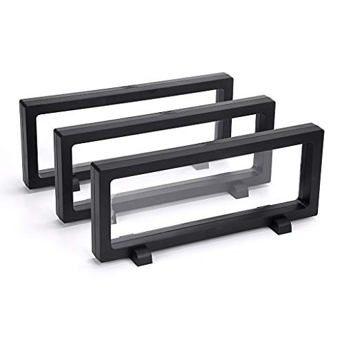 Skelang 3 Pcs 3D Floating Display Case, Black Display Stand  Assorted Sizes