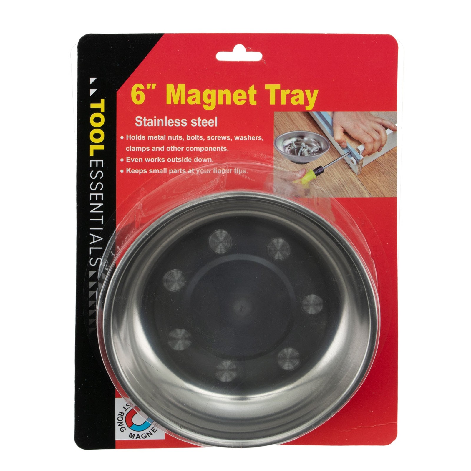WorldWide Sales Online Tool Essentials 6" Stainless Steel Magnetic Parts Tray