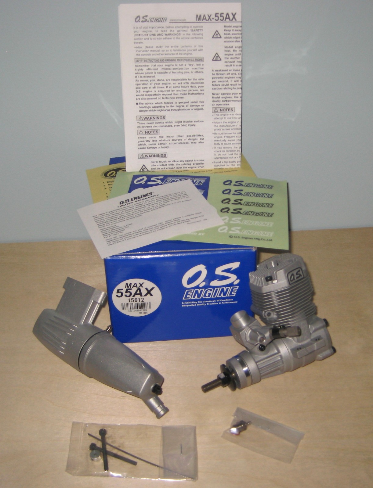 NEW - O.S. Max 55 AX RC Nitro Engine in box with Free Shipping