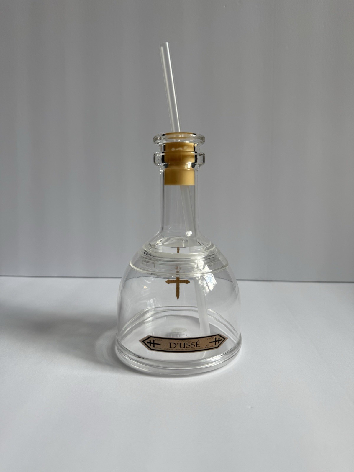 D’USSÉ Cognac Plastic Decanter Dispenser w/ Straw Barware Collectible