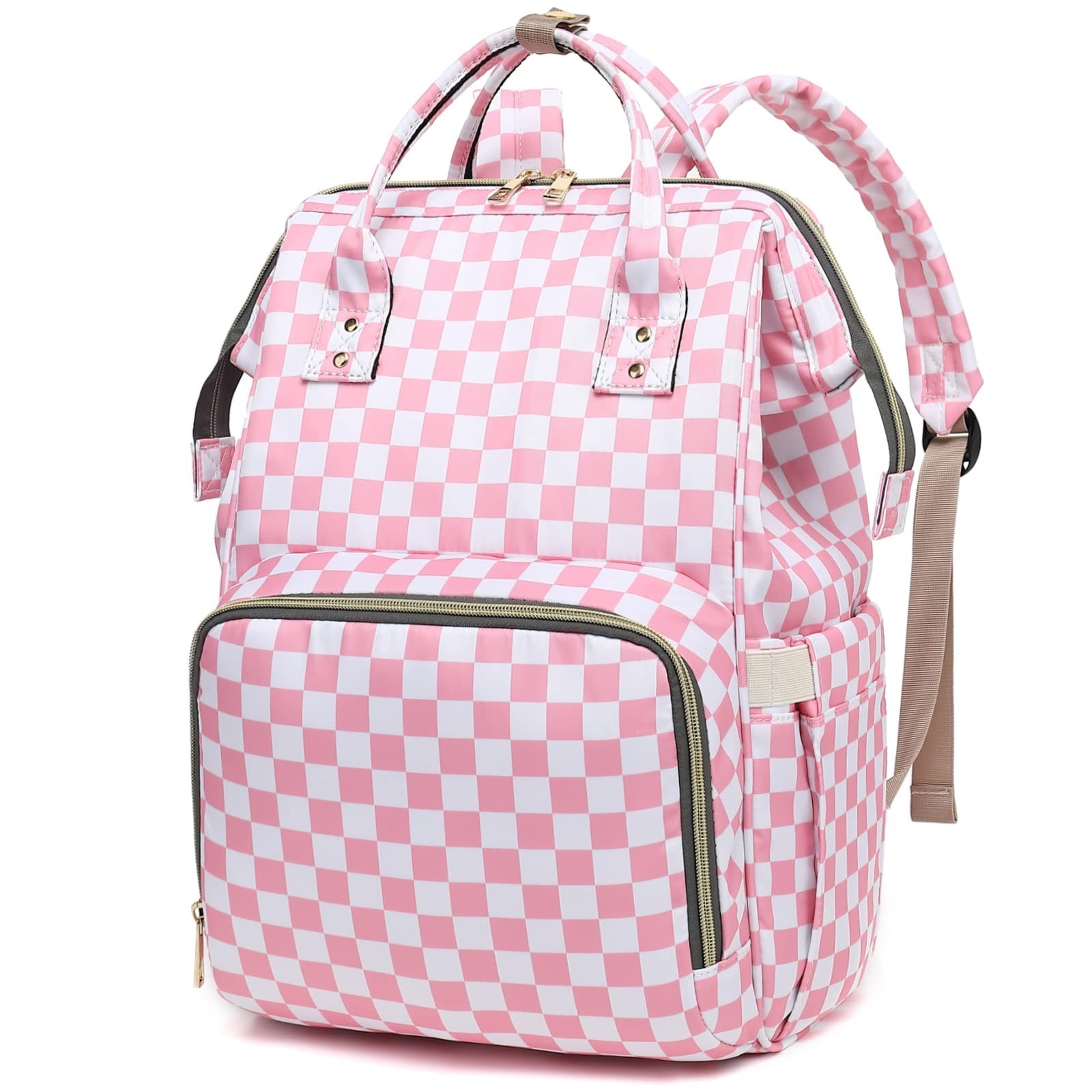 Checkered Laptop Backpack for Women, College Bookbag School Backpack Work Bus...