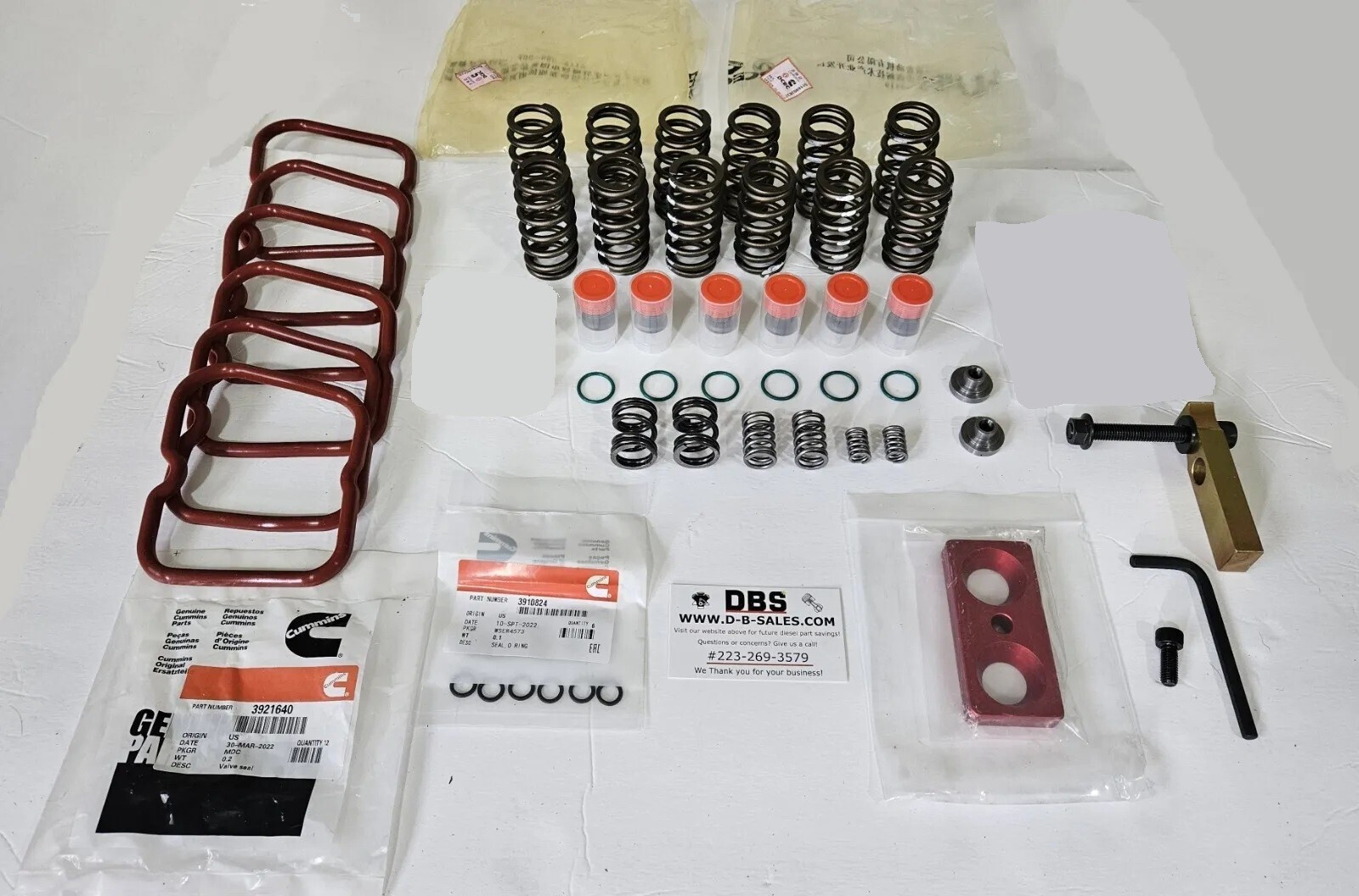 3/4k Governor Kit Tork Tool 60# VALVE SPRINGS 191 Valves Stems 94-98 Cummins 12V