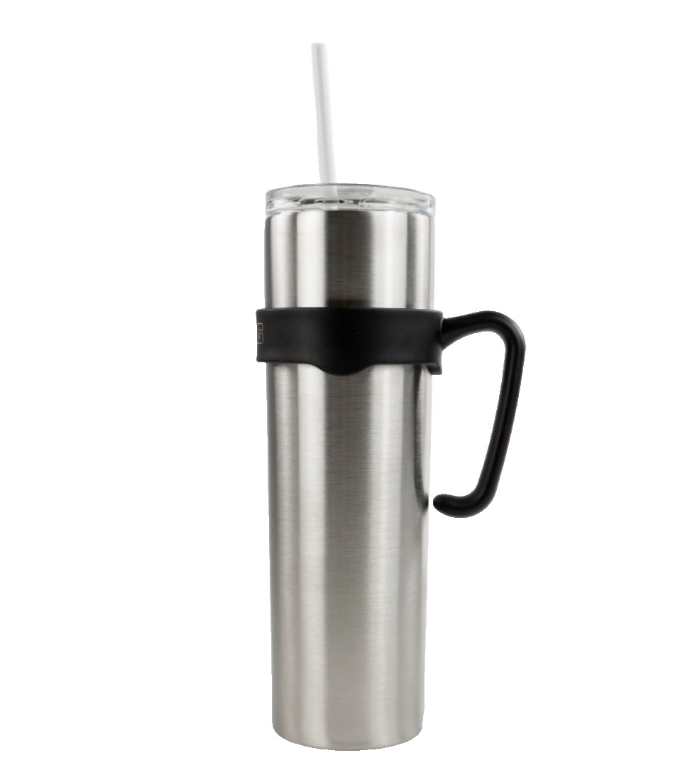 30oz STAINLESS TUMBLER TAPERED SKINNY TUMBLER W/ BONUS HANDLE