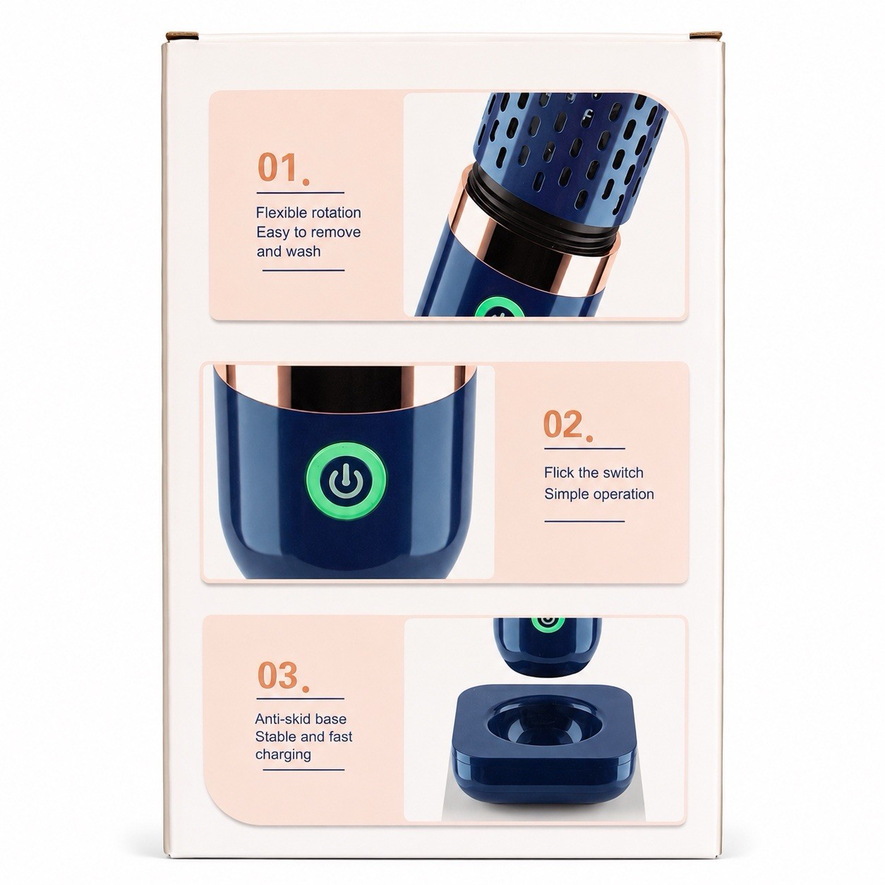 Portable Fruit & Vegetable Purifier Rechargeable 5W 5V Blue USB Cable K04