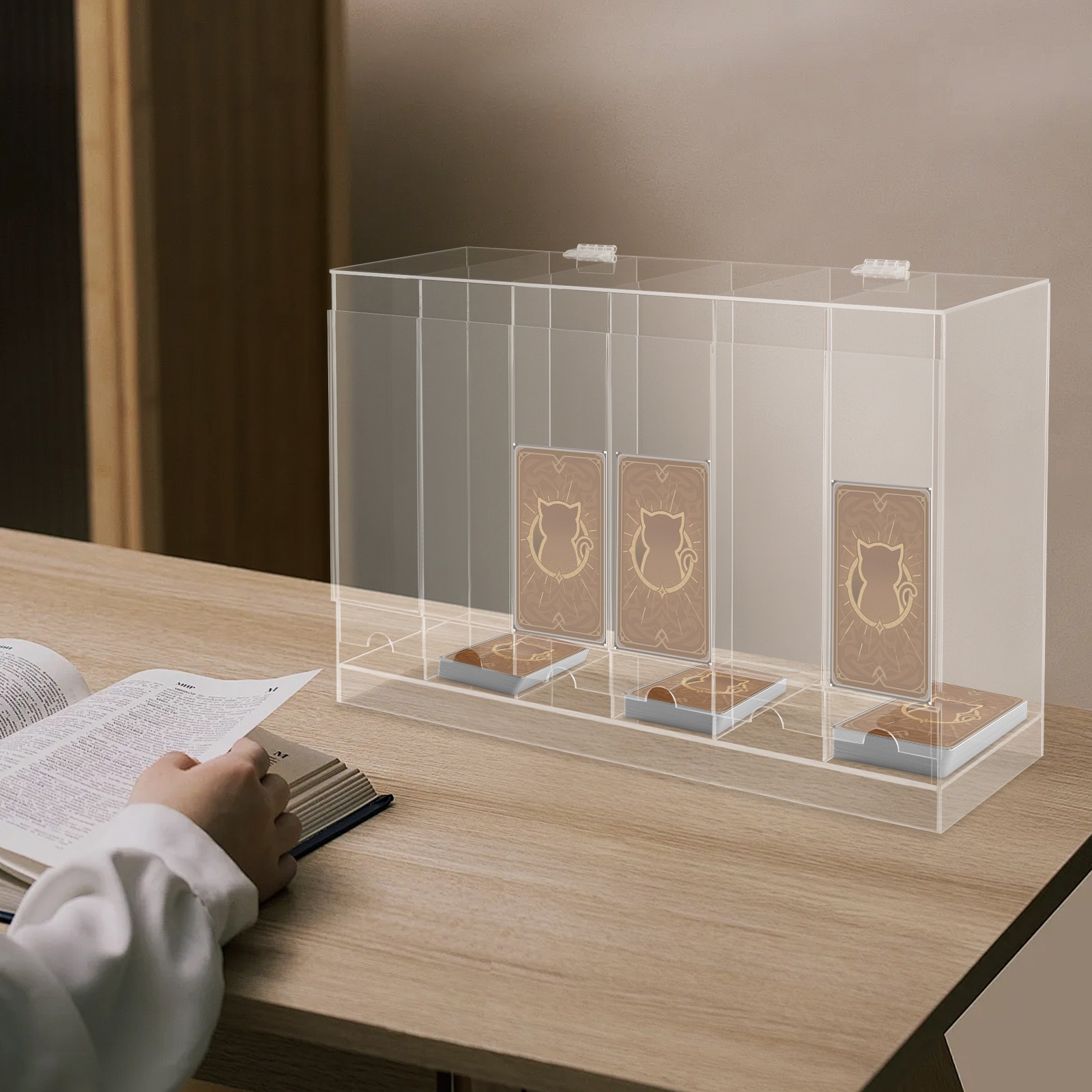 6-Slot Booster Pack Dispenser Card Pack Dispenser with Cover 6-Slot Acrylic Card