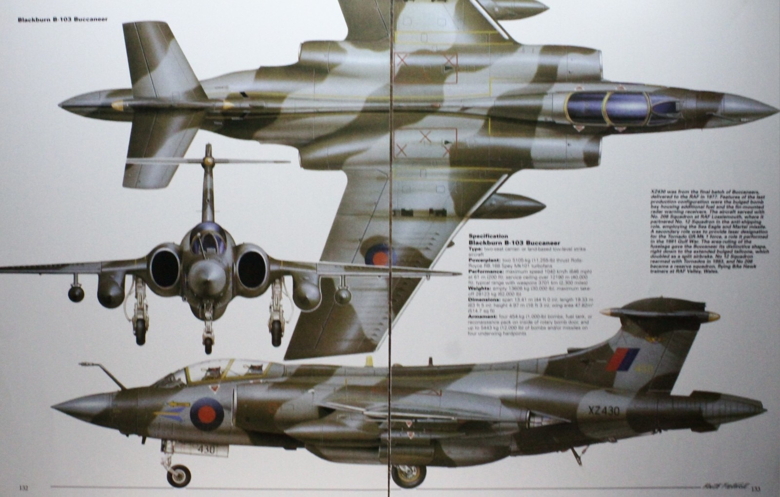 B-103 B 103 Buccaneer Blackburn Picture Article Vtg Aircraft Sheet Display
