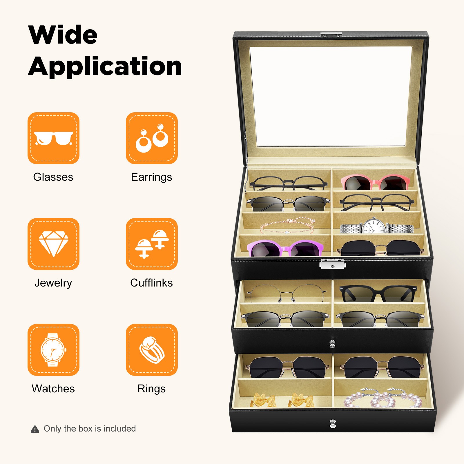 24 grid eye glasses case eyewear sunglasses display box storage holder organizer