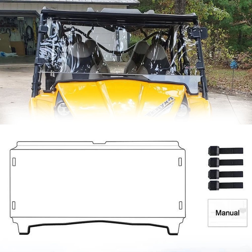 UTV Front Windshield Window for KAWASAKI Teryx 4 750 Teryx 800/4 800 2012-2015