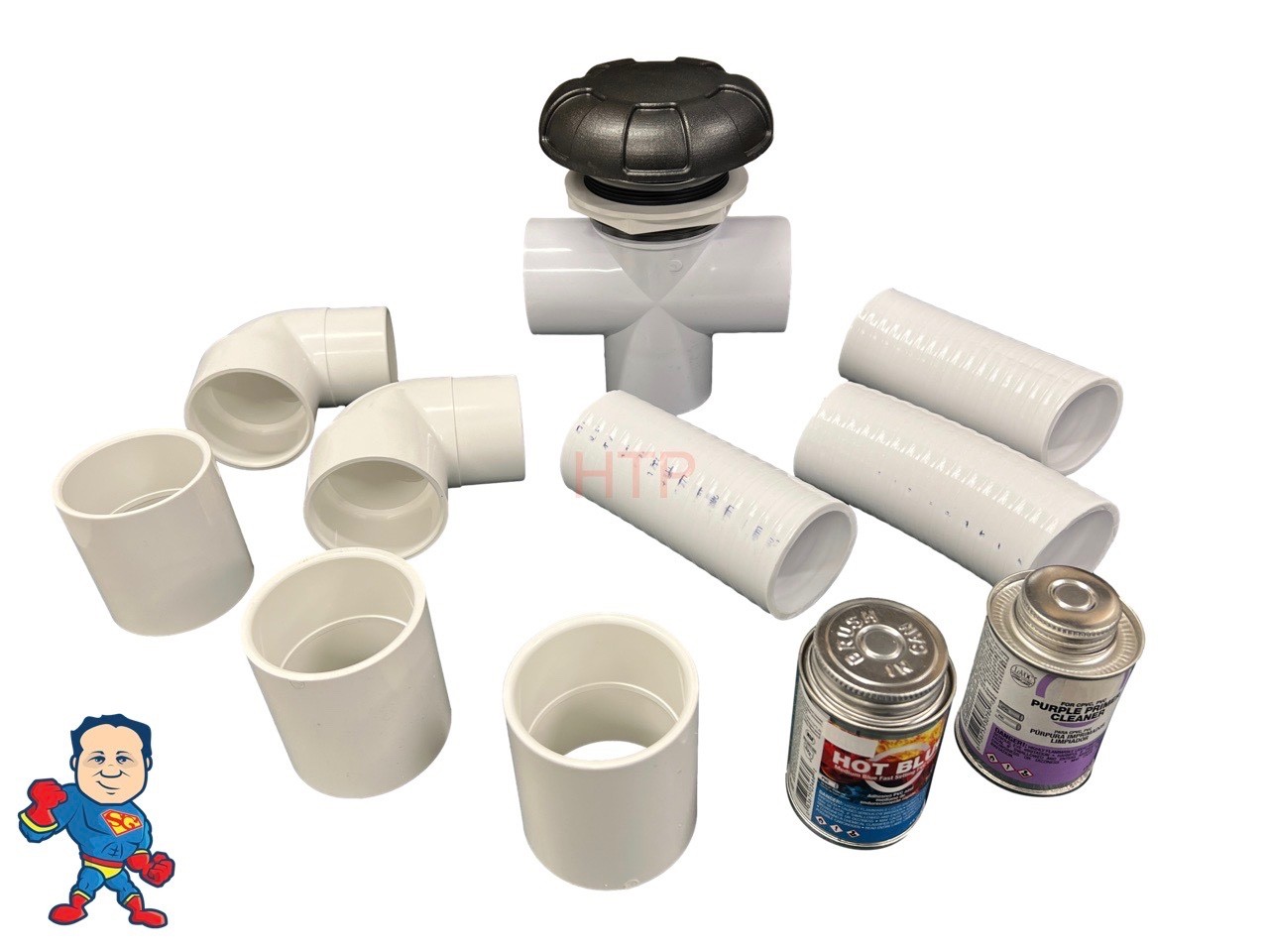 Diverter Glue Kit 3 3/4" Valve Graphite 6 Spoke Hot Tub Spa 2"sl x 2"sl X2"sl