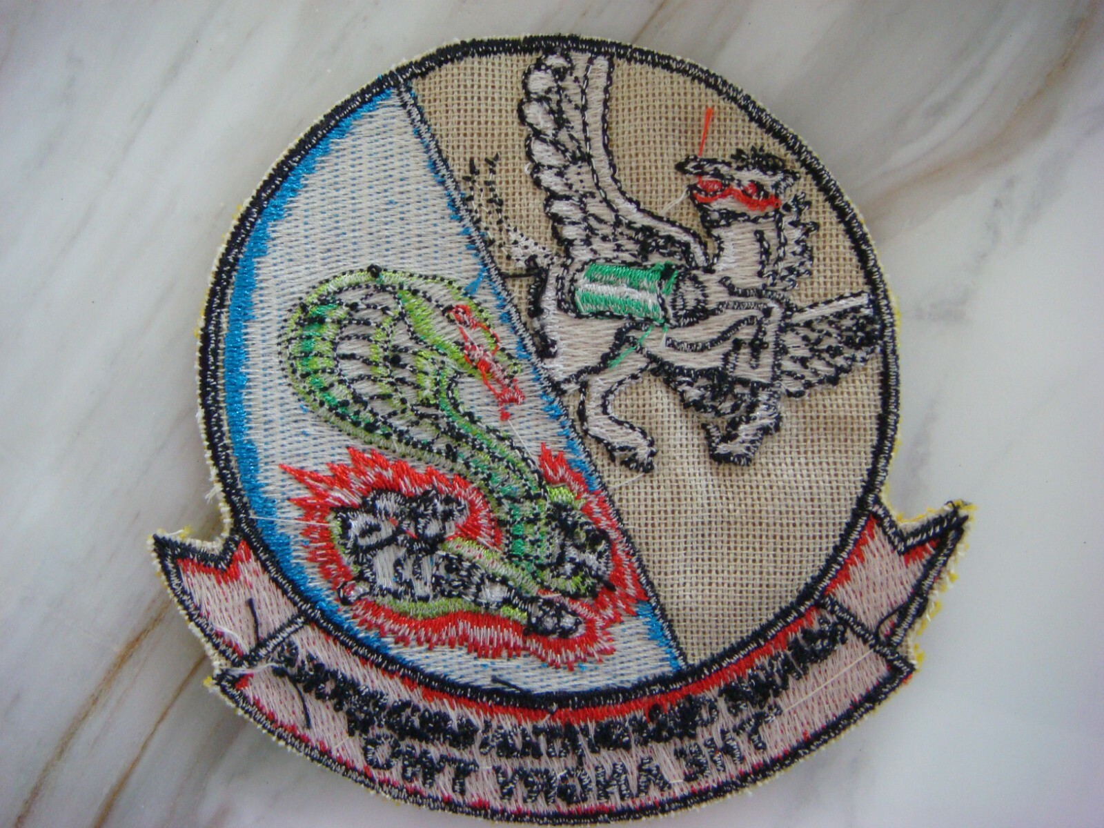 USMC VMO-2 MARINE OBSERVATION SQUADRON 2 "THE ANGRY TWO", VIETNAM WAR PATCH