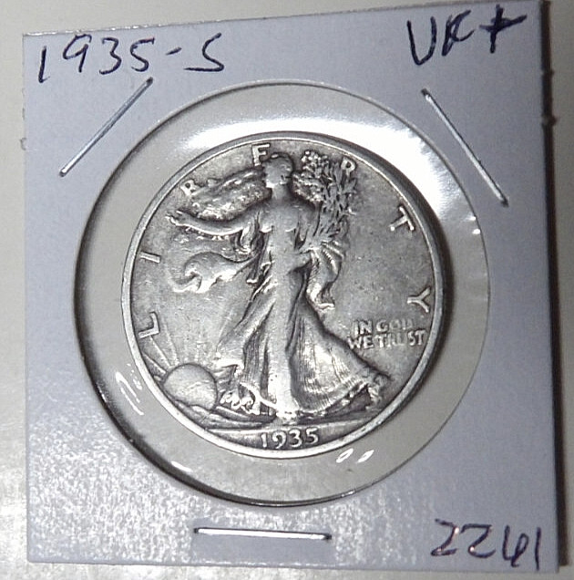1935-S Walking Liberty Half Dollar VF Bold Rim and Date San Francisco (52925)