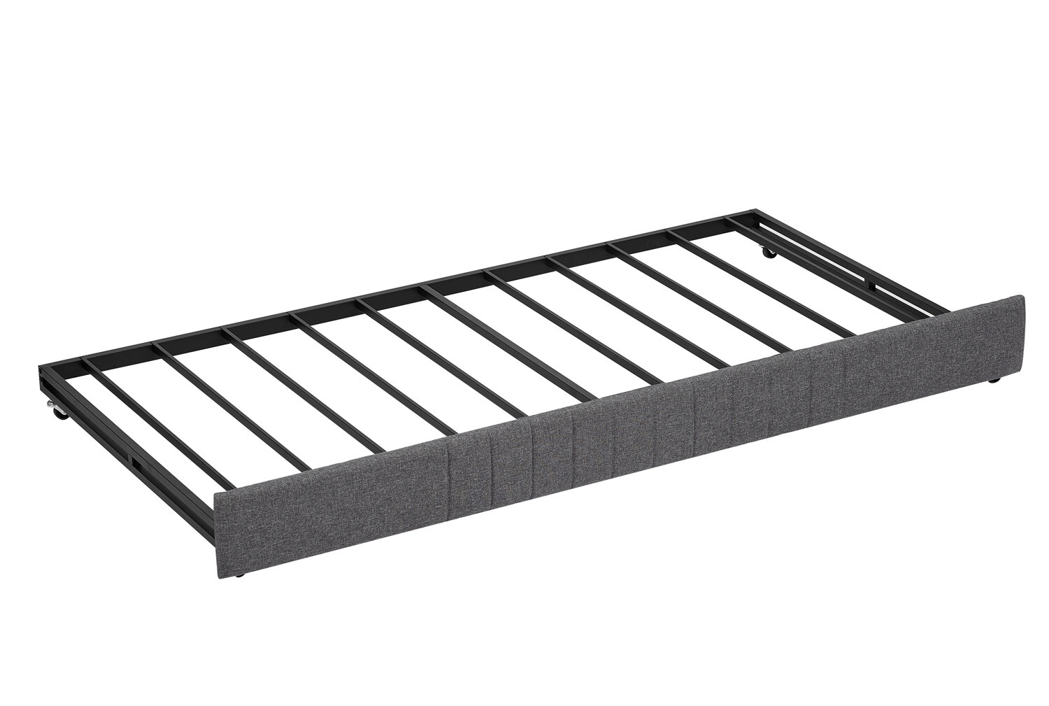 Twin Size Daybed Upholstered Bed Frame Sofa Bed with Trundle Bed Grey