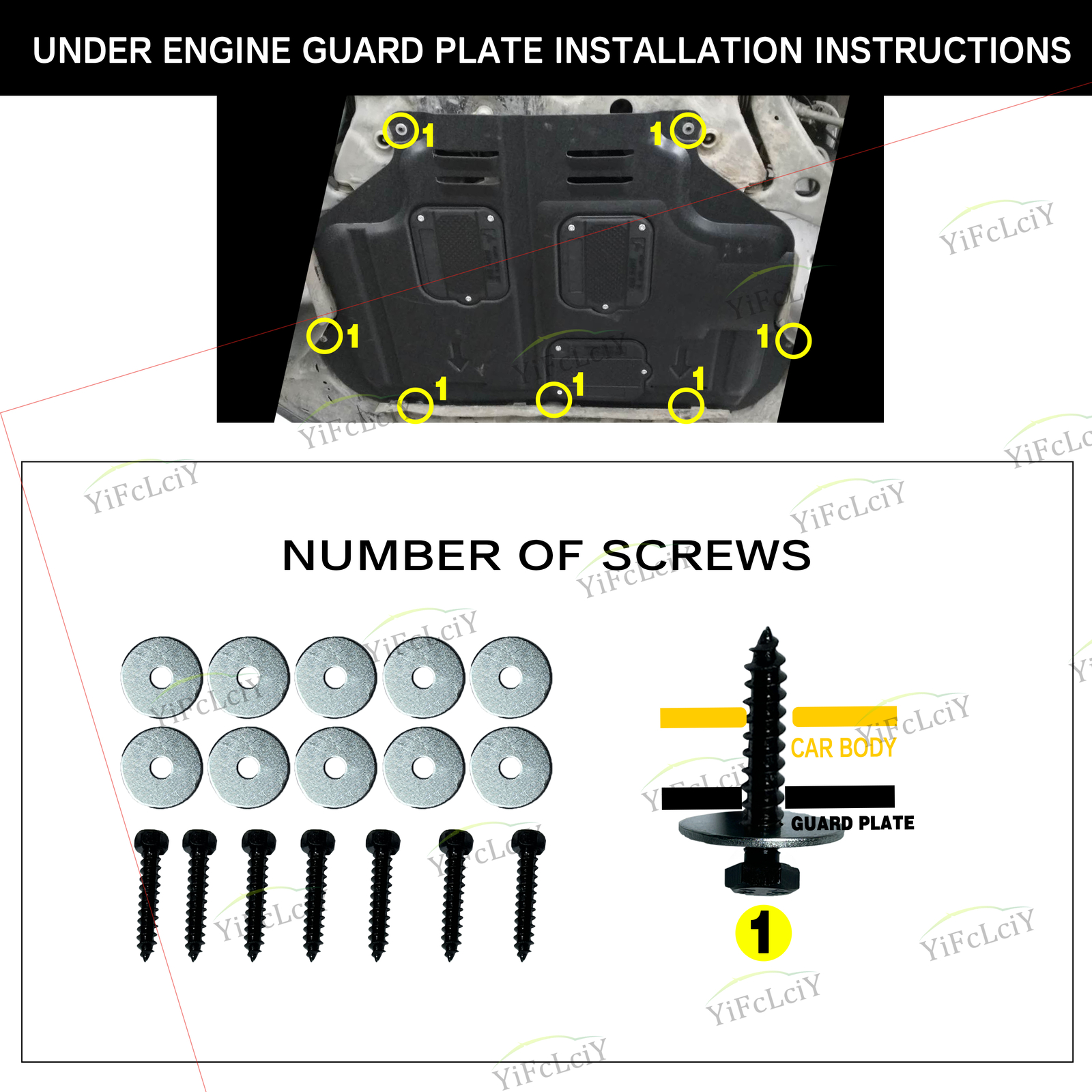 Engine Splash Shield For Ford Focus 2012-2018 Auto Under Guards Mudguard Black