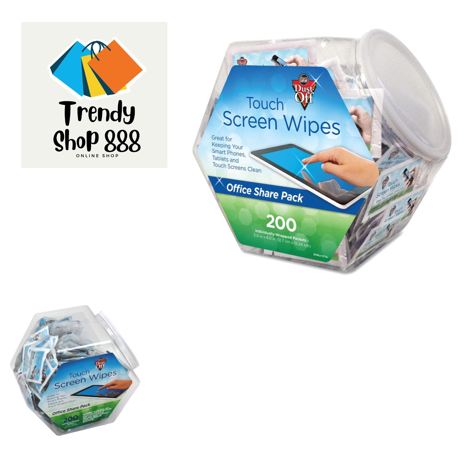 Falcon Touch Screen Wipes, 200 Unscented Alcohol-Free Wipes - Ideal for Screens