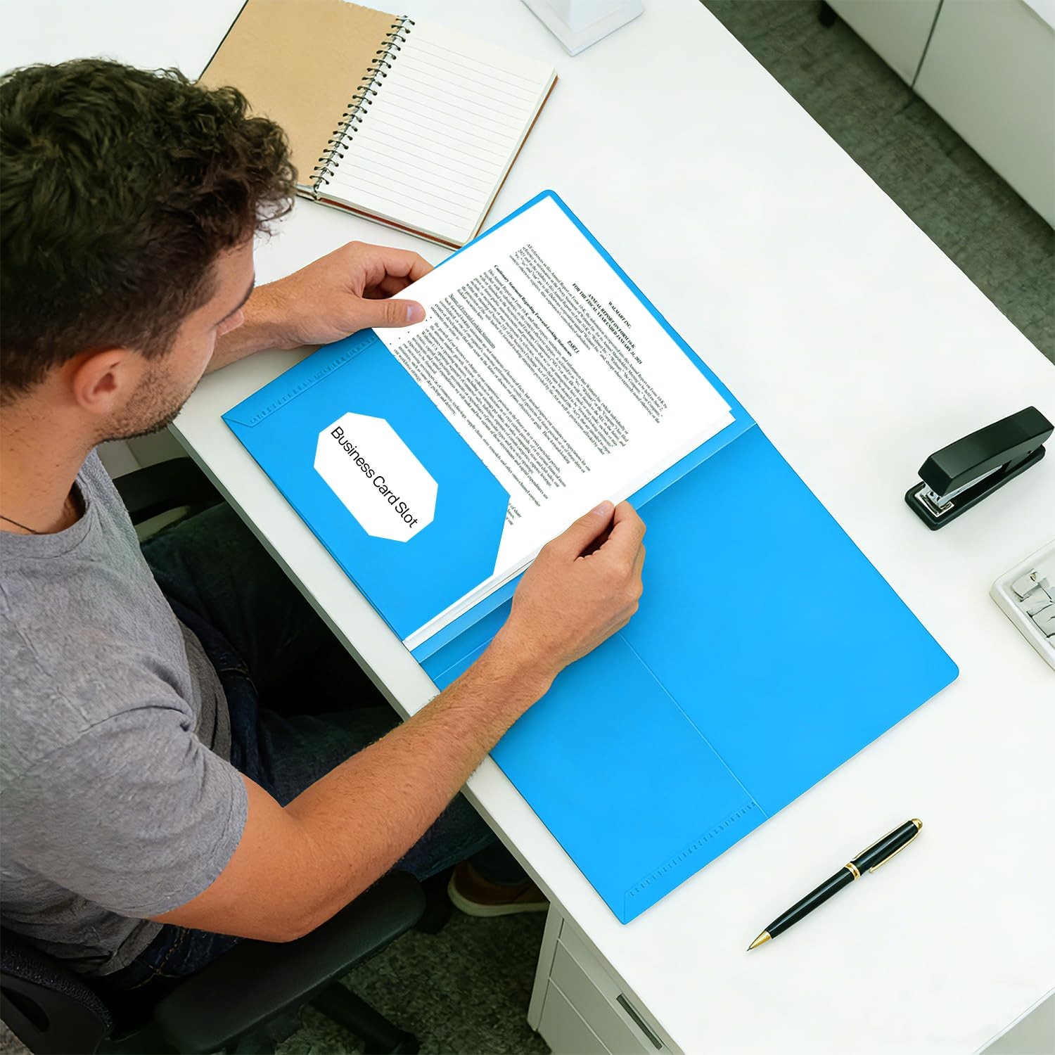 7 Pack Heavyweight Plastic Folders with Pockets, 7 Distinct Letter Size