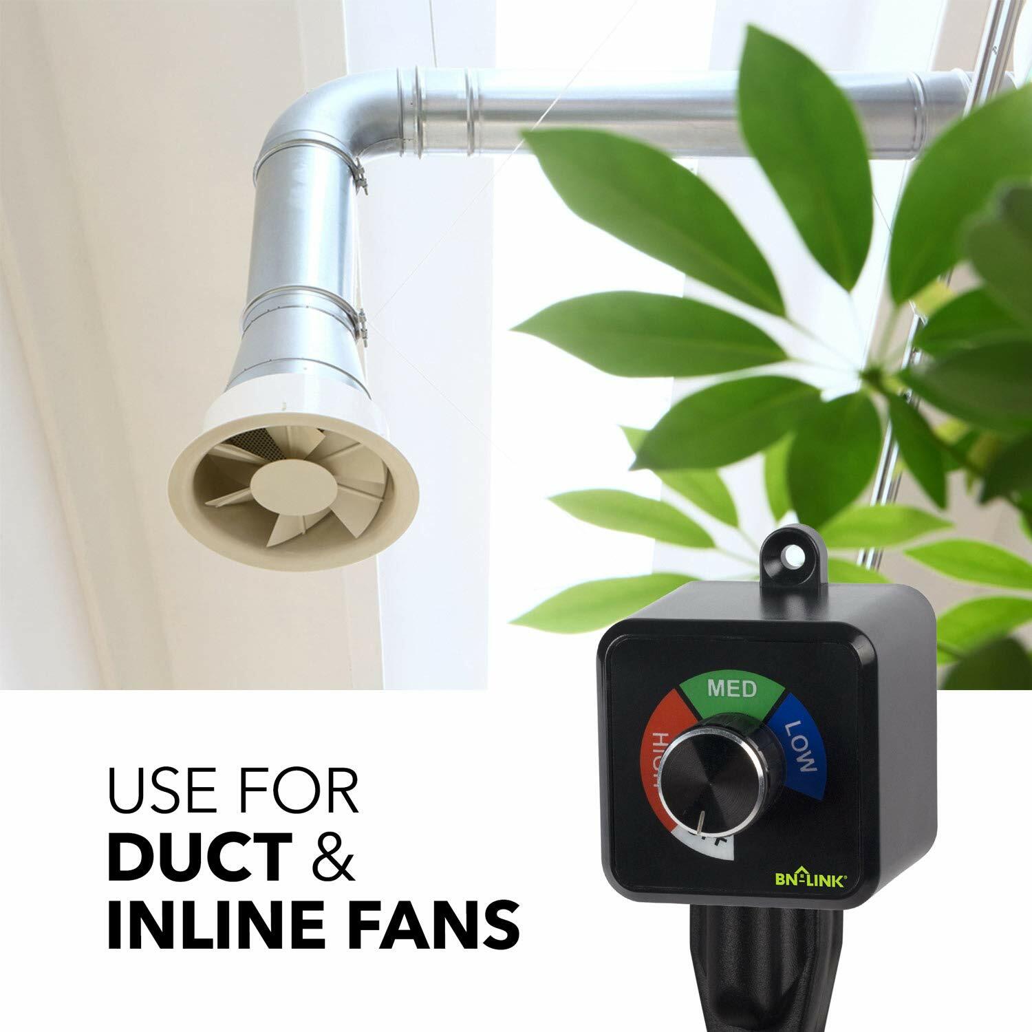 BN-LINK Exhaust Fan Speed Controller Variable 3Speed Adjuster Cordless 4.8A/600W