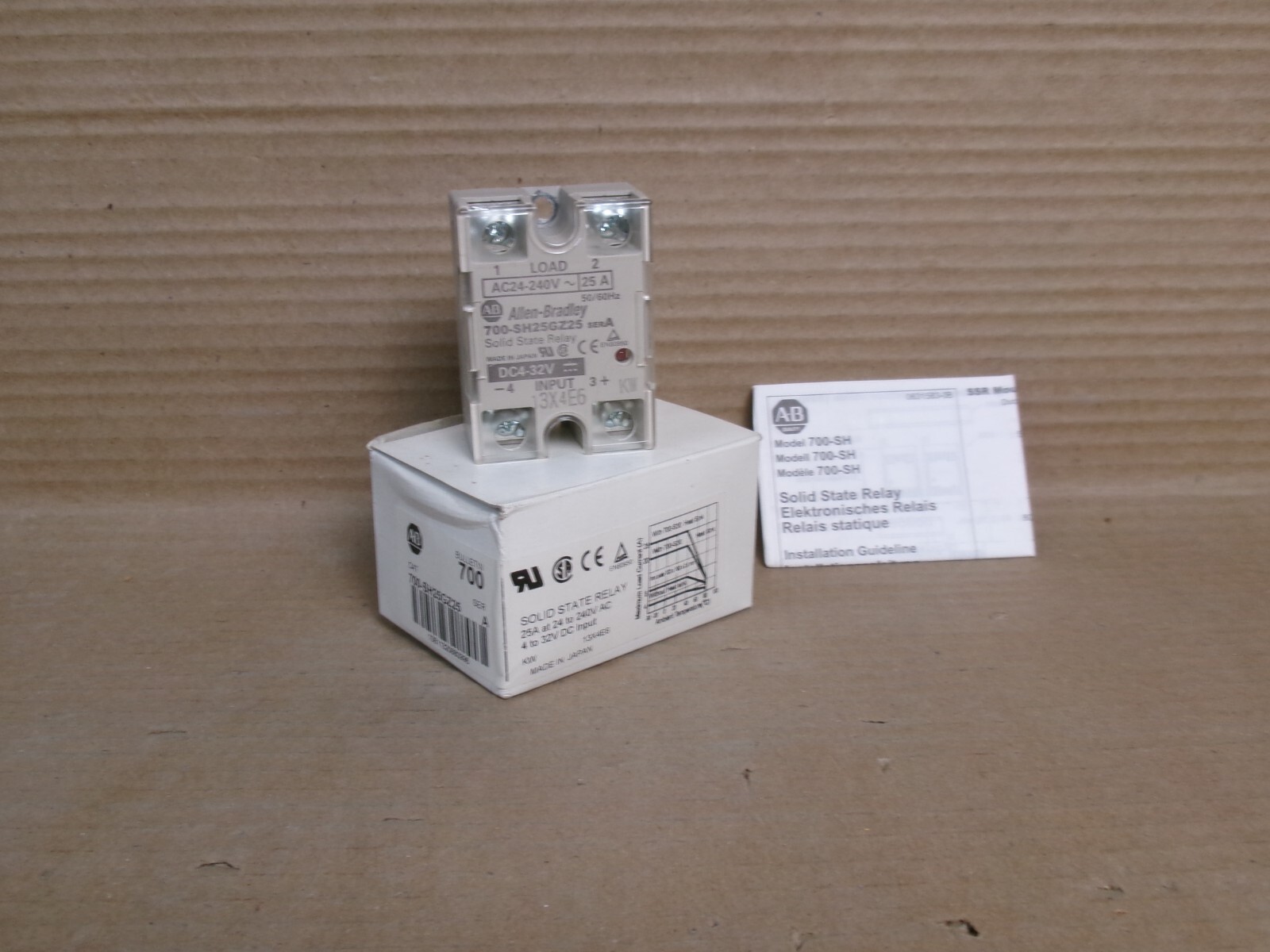 New Allen Bradley 700-SH25GZ25 Ser. A Solid State Relay 25A 24-240V AC 4-32V DC