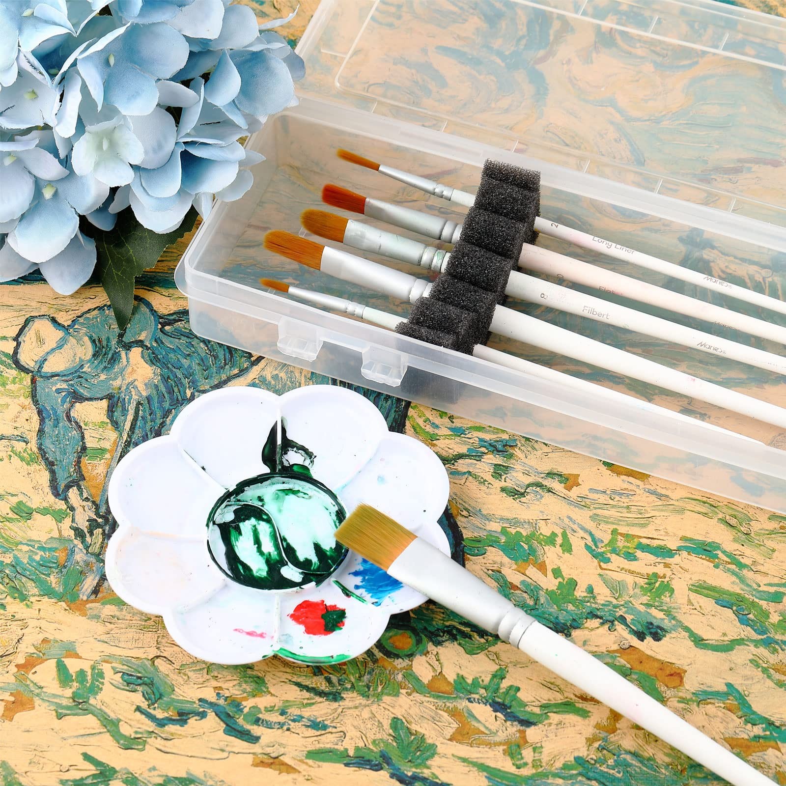 3 Pcs Paint Brush Storage Containers with Foam Inserts, Paint Brush Organizer...