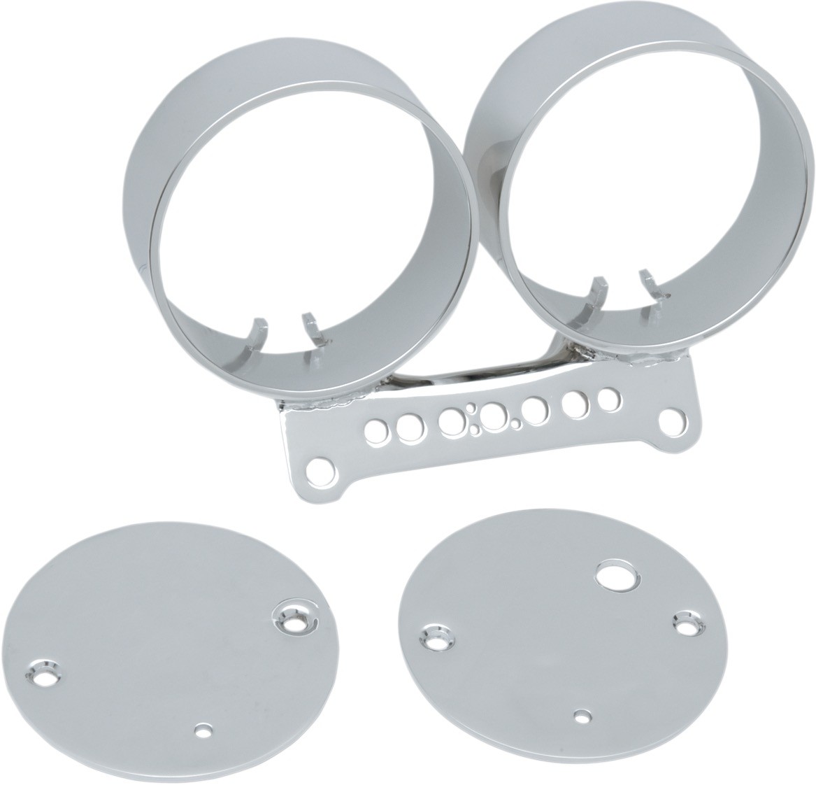 DRAG SPECIALTIES T21-6924 Dual Gauge Bracket - Chrome