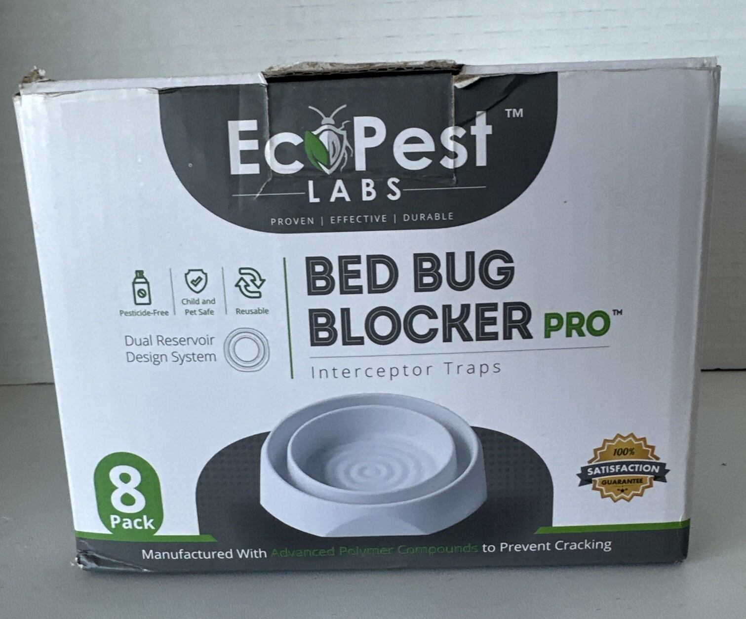 8-Pack EcoPest Bed Bug Blocker Pro Interceptor Traps, Dual Reservoir Design