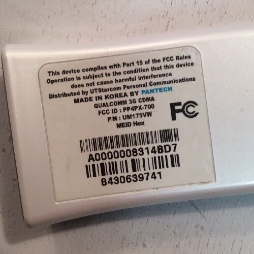 Verizon Qualcomm Pantech 3G CDMA USB MODEM PN UM175VW ElectronicsRecycledcom