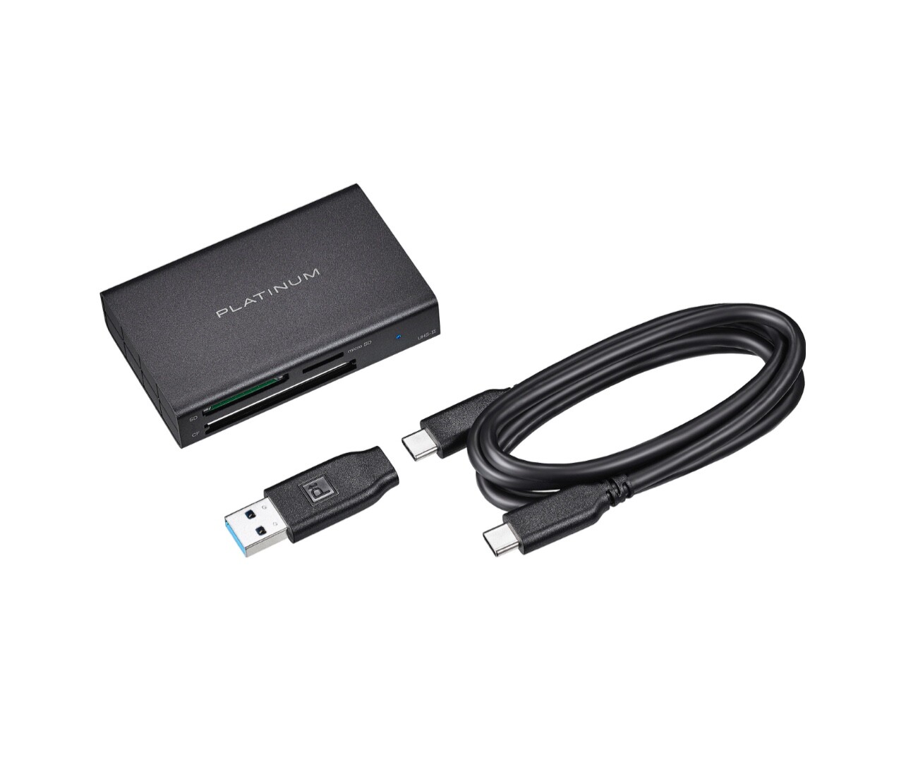 Platinum USB 3.2 Gen 1 SD, microSD, CF 3 Slot Memory Card Reader