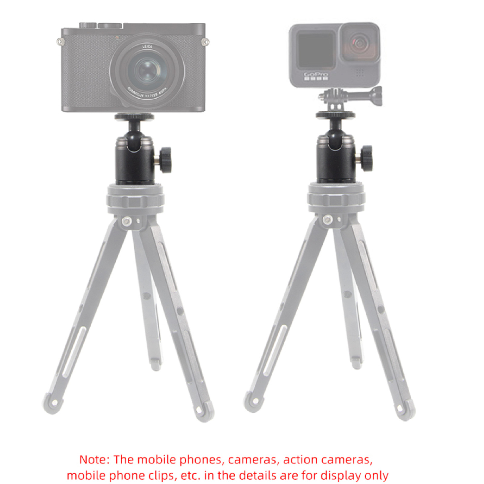 1/4 Universal Mount for Camera Tripod Adapter 360 degree Swivel Mini Ball Head