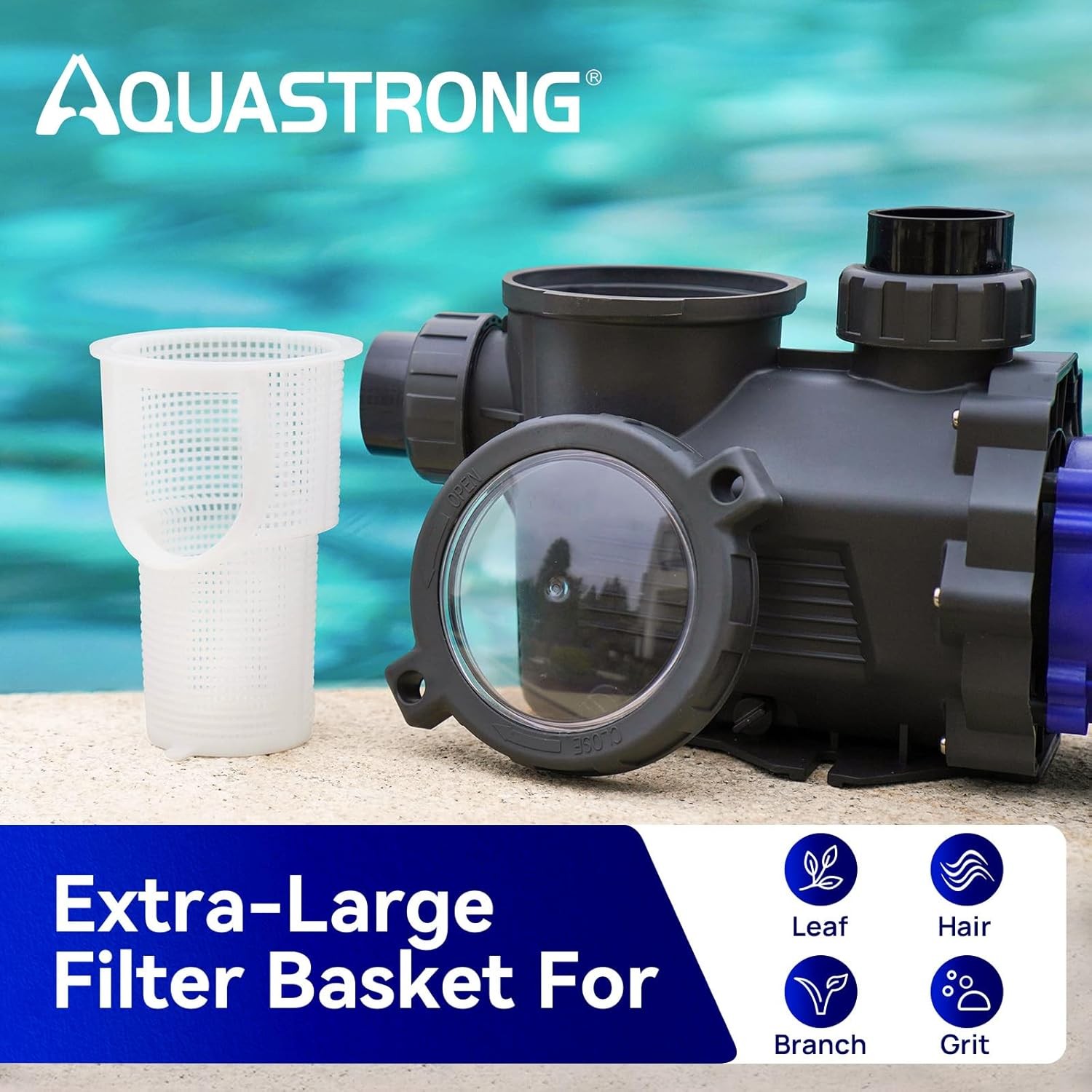 3HP In/Above Ground Pool Pump 115V with Timer, 9350GPH High Flow and Filter