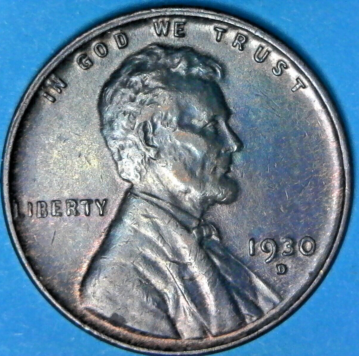 1930 D Lincoln Wheat Cent Strike Through Reverse