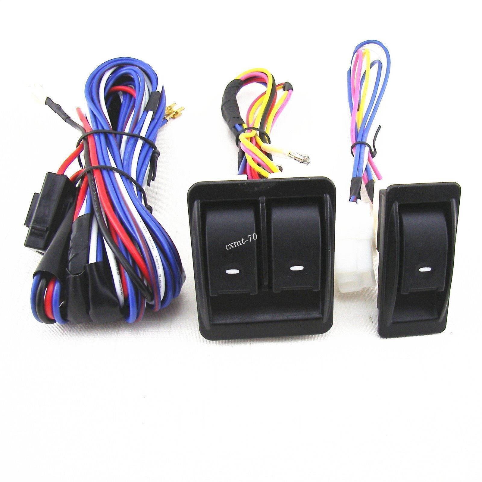 Electric Power Window Master Control Switch with Wiring Harness Universal Fit