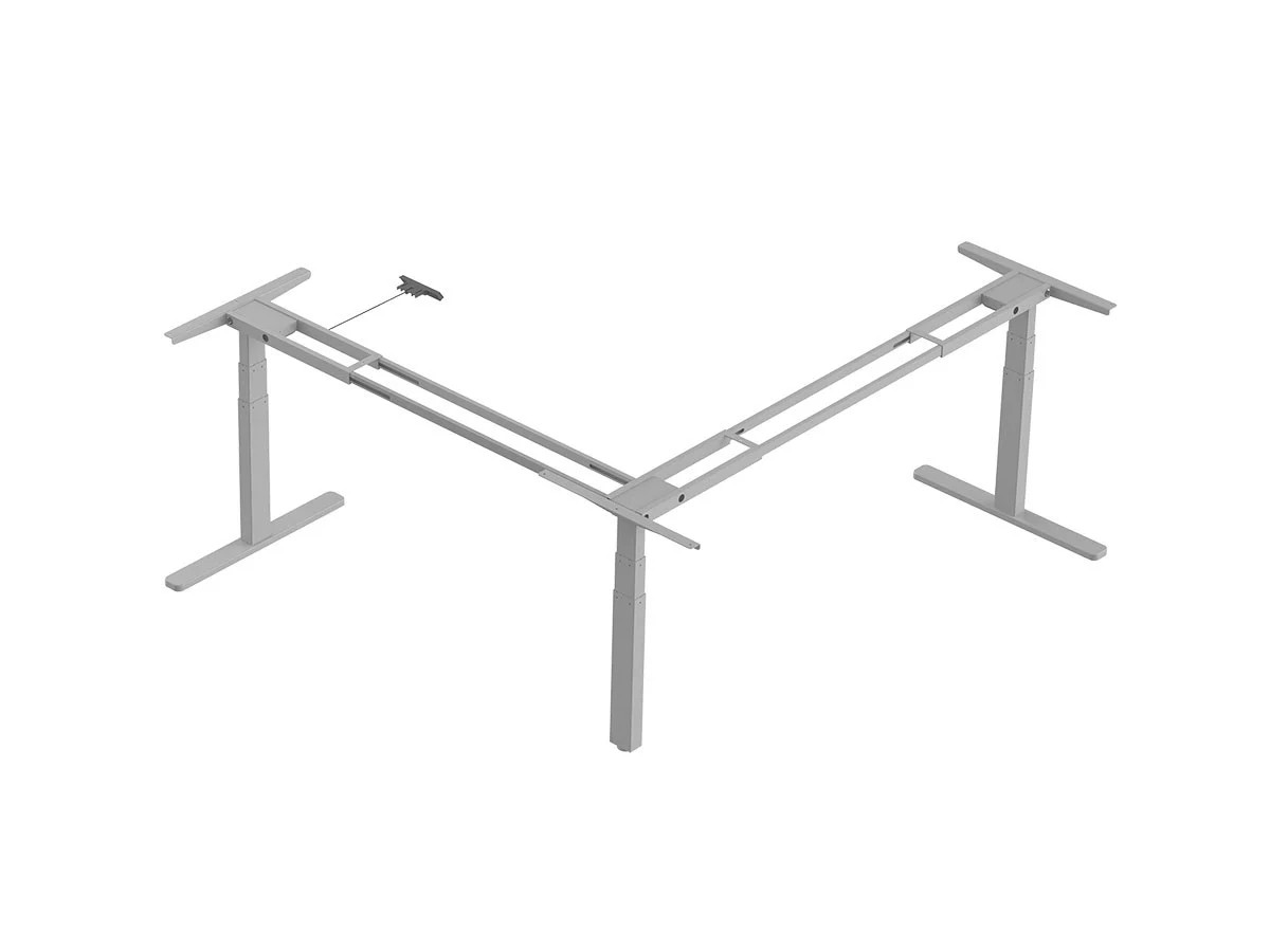Monoprice Triple Motor Height Adjustable Sit-Stand Corner Desk Frame - Gray