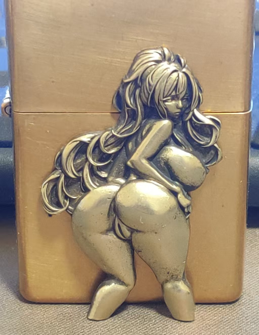 1 piece Lighter accessories Brass Sexy buttocks seductive girl DIY sticker
