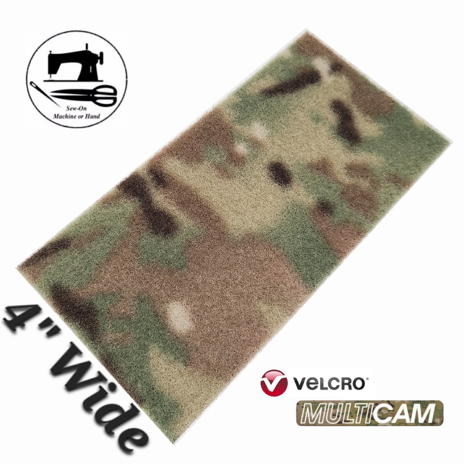 Morale/Military Spec Patch Sew-On Loop Panel 4” Wide x 8” (Inch) VELCRO®  - Camo