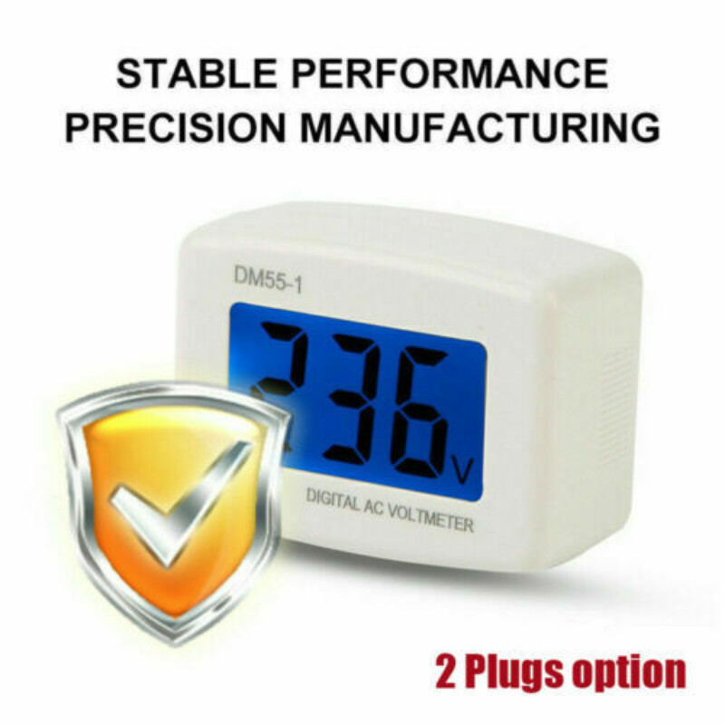 DM55-1 Digital LCD Voltage Test Monitor US/EU Plug In Volt Meter AC 80-300V NEW