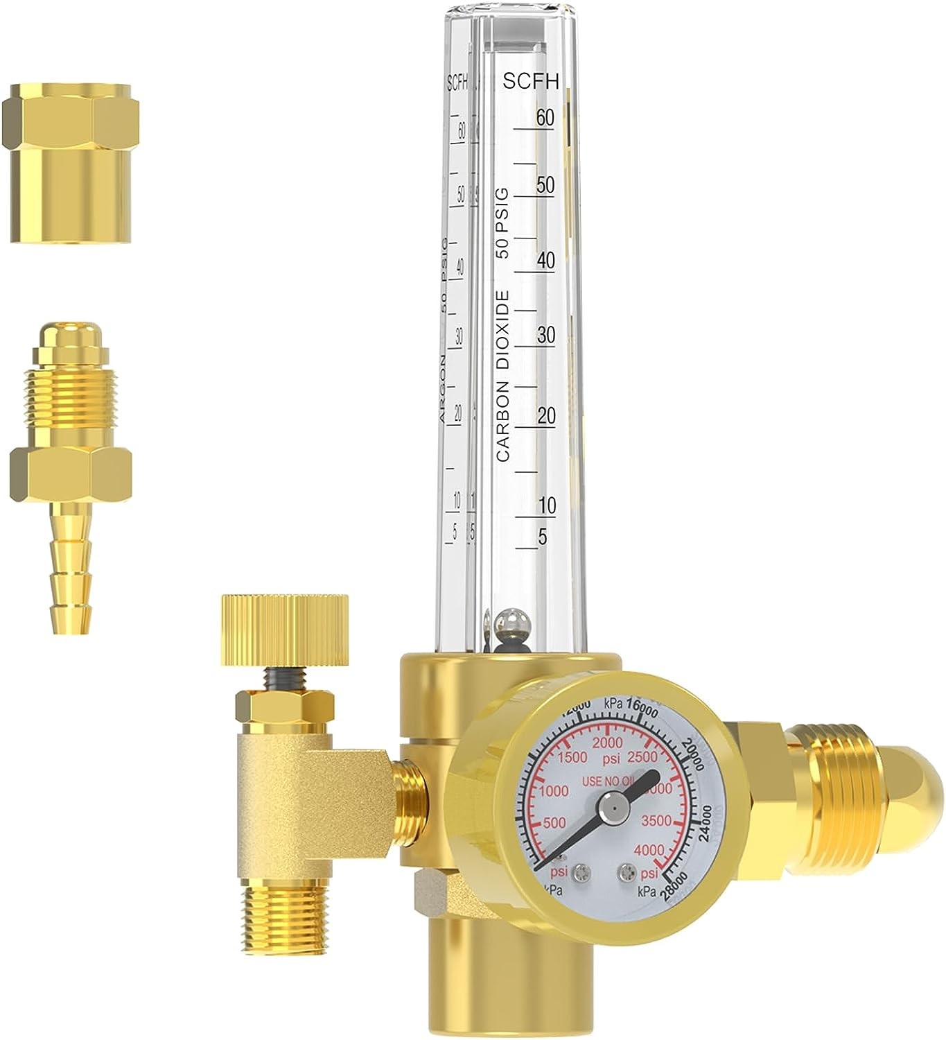 Argon CO2 Gas Flowmeter Regulator with Pressure Gauge for MIG TIG Welders