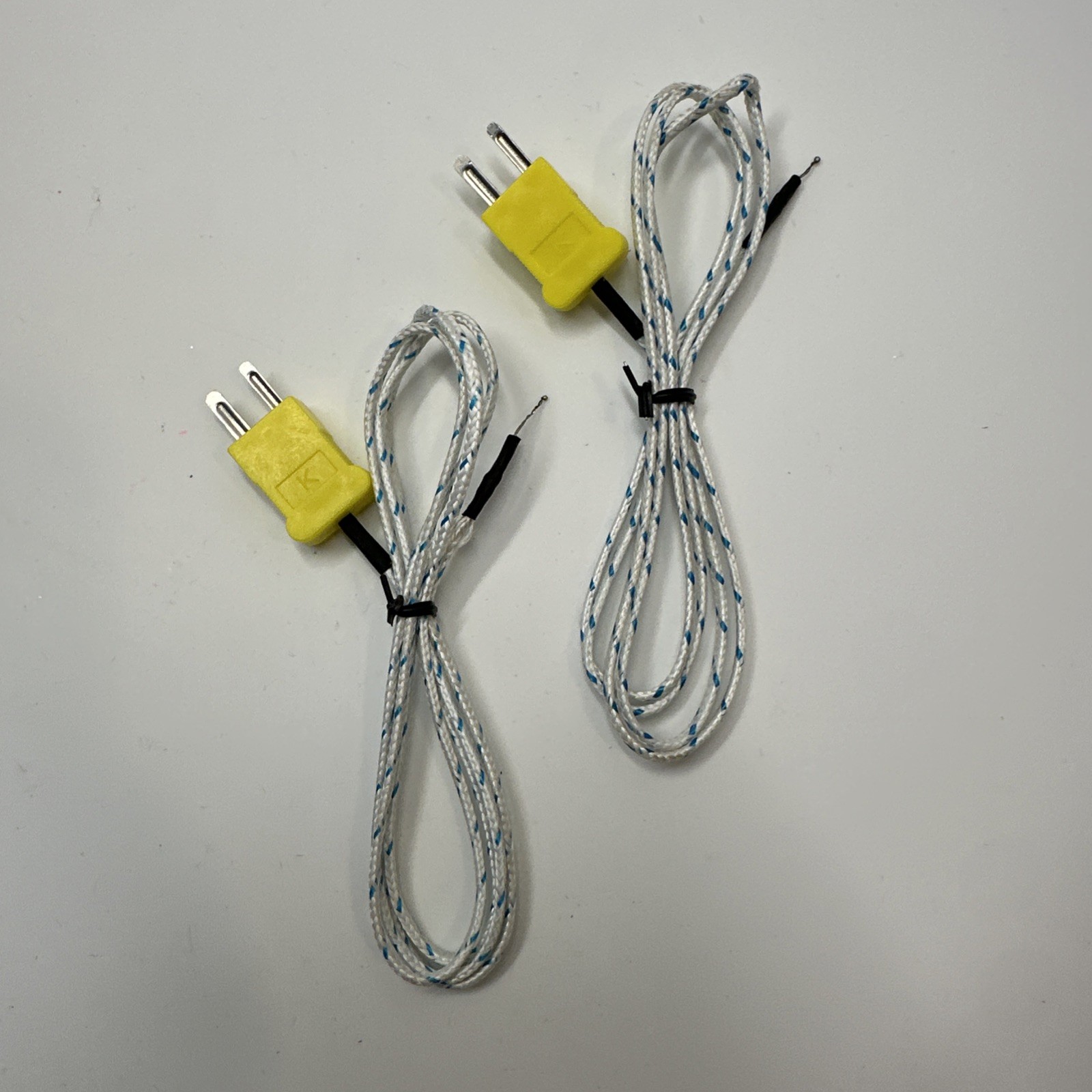 2PCS K Type 0-400C Temperature Sensor Thermocouple Probe 3ft Braided Cord