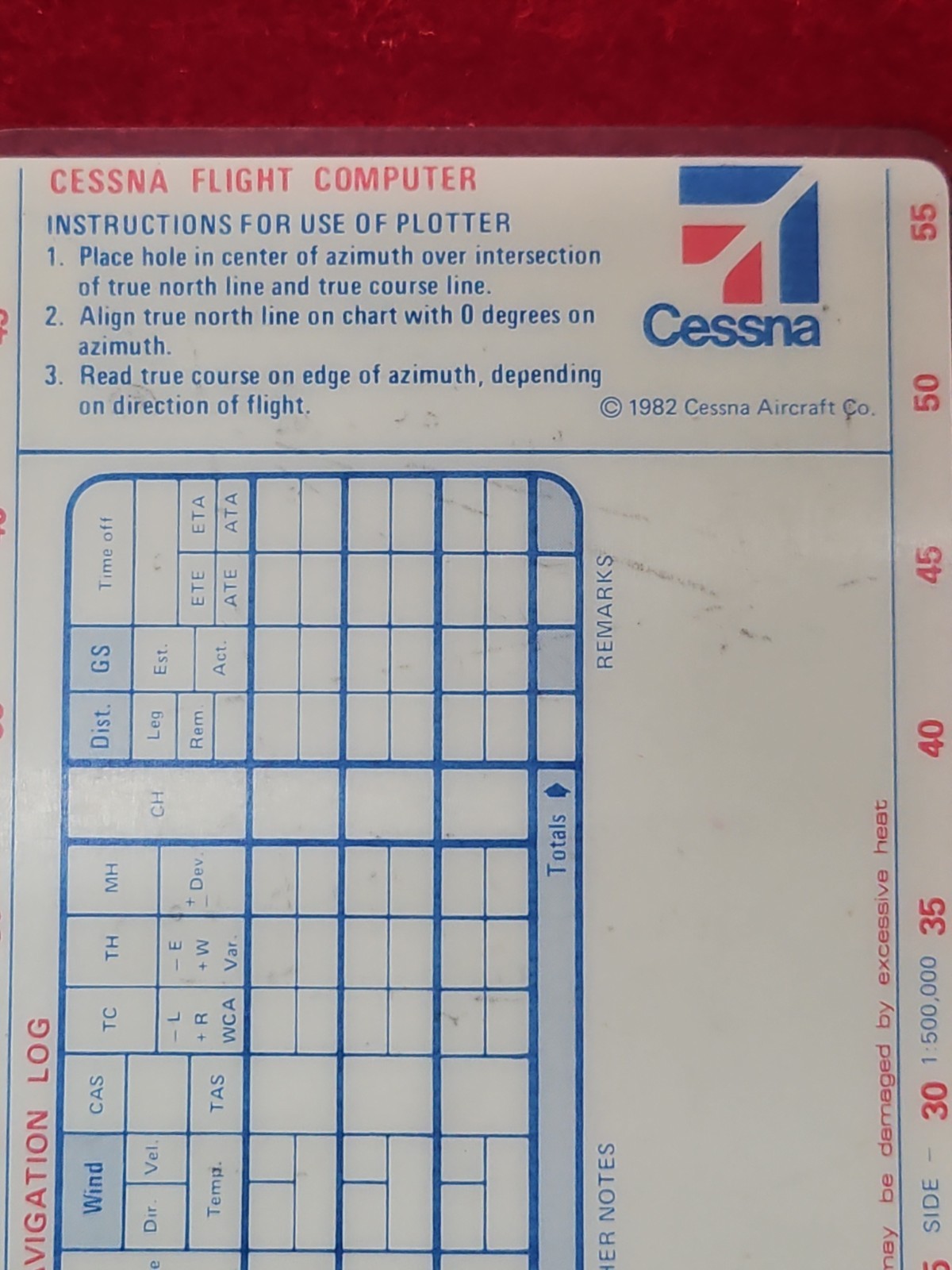 2 1982 cpc Flight Computer Piper Cessna Protractor Navigation Pilot Aviation Lot