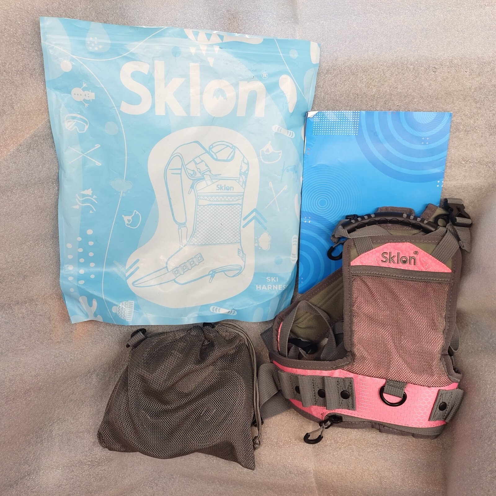 New Pink  Sklon Ski & Snowboard Harness Trainer for Kids with 2 Gray Straps