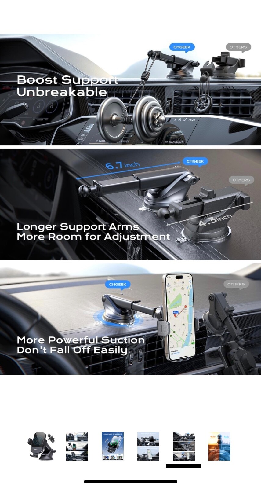 15W Fast Wireless Car Charger