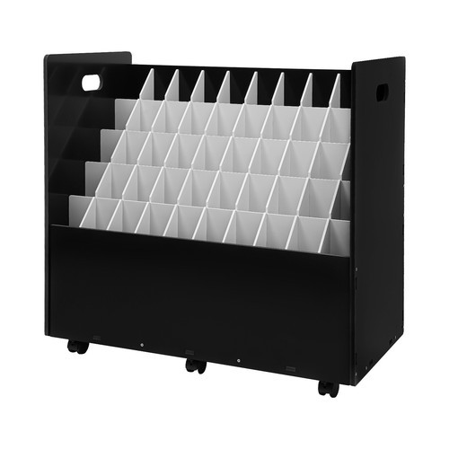50-slot Blueprint Organizer, Roll File Storage Holder, Movable Roll File Cart