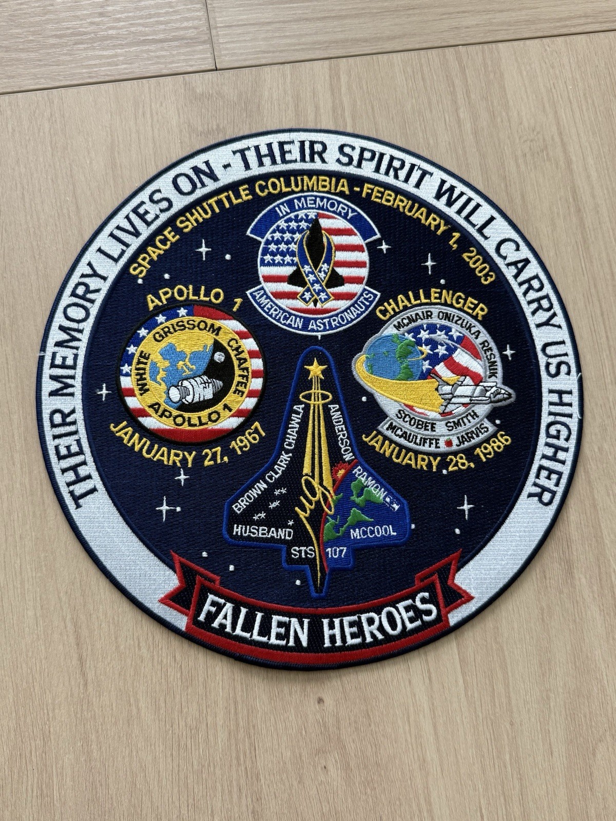 NASA Fallen Heroes Jumbo Back Patch Space Shuttle Columbia Memorial Jacket