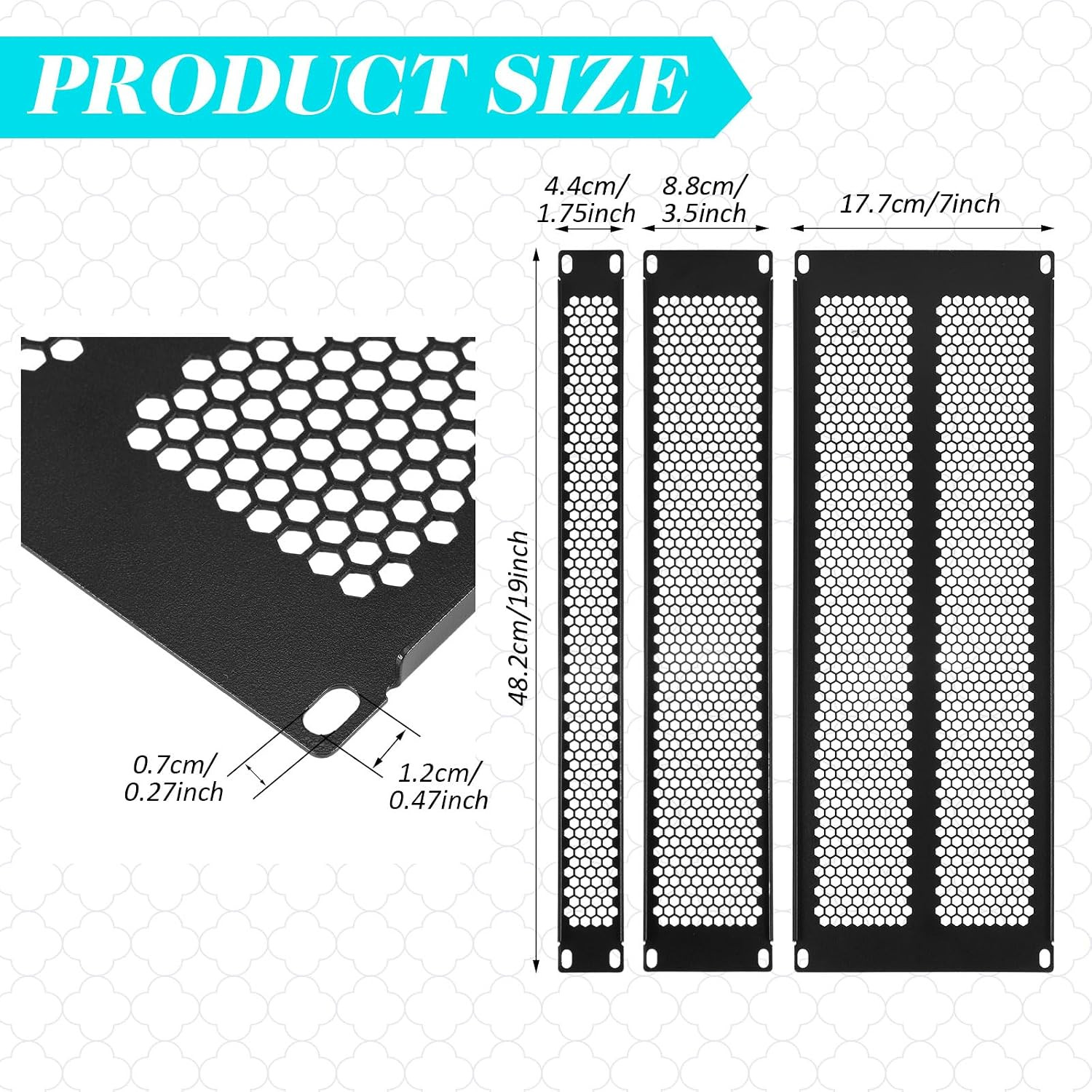Moxweyeni 6 Pcs 1 U, 2 U, 4 U Blank Panel Metal Rack Mount Venting Blank Panel
