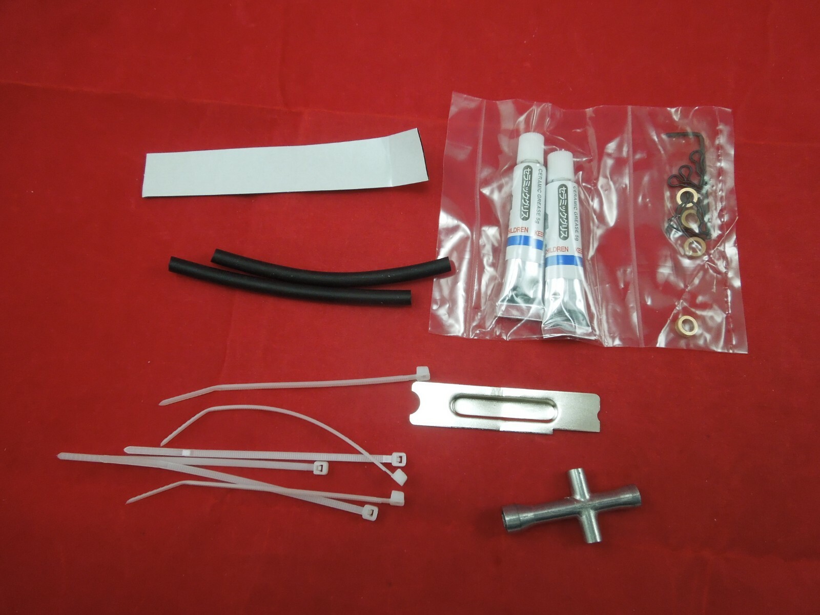 TAMIYA SUPER CLODBUSTER TOOLS, AXLE WRENCH, HARDWARE, GREASE, PARTS , ZIP TIES