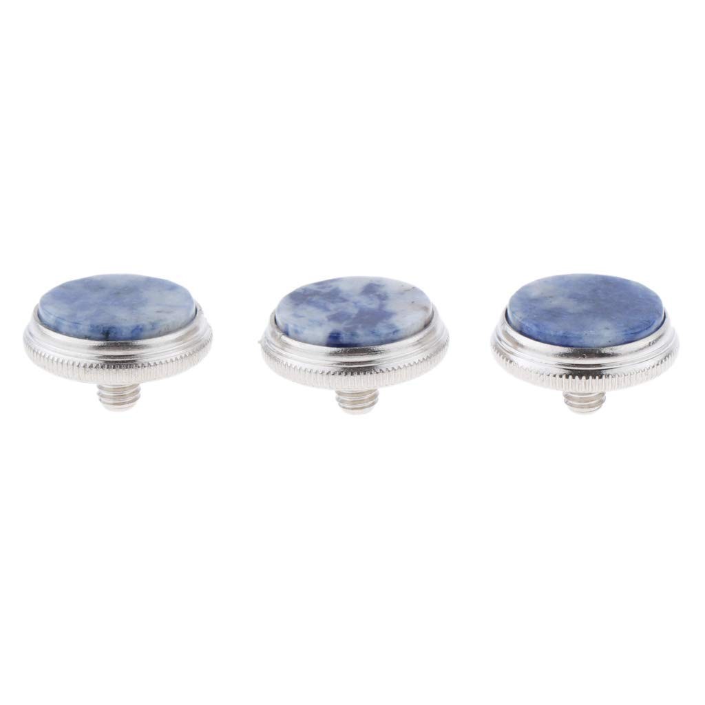 Liyafy 3Pcs Trumpet Valve Finger Buttons Musical Instruments Dark Blue Shell