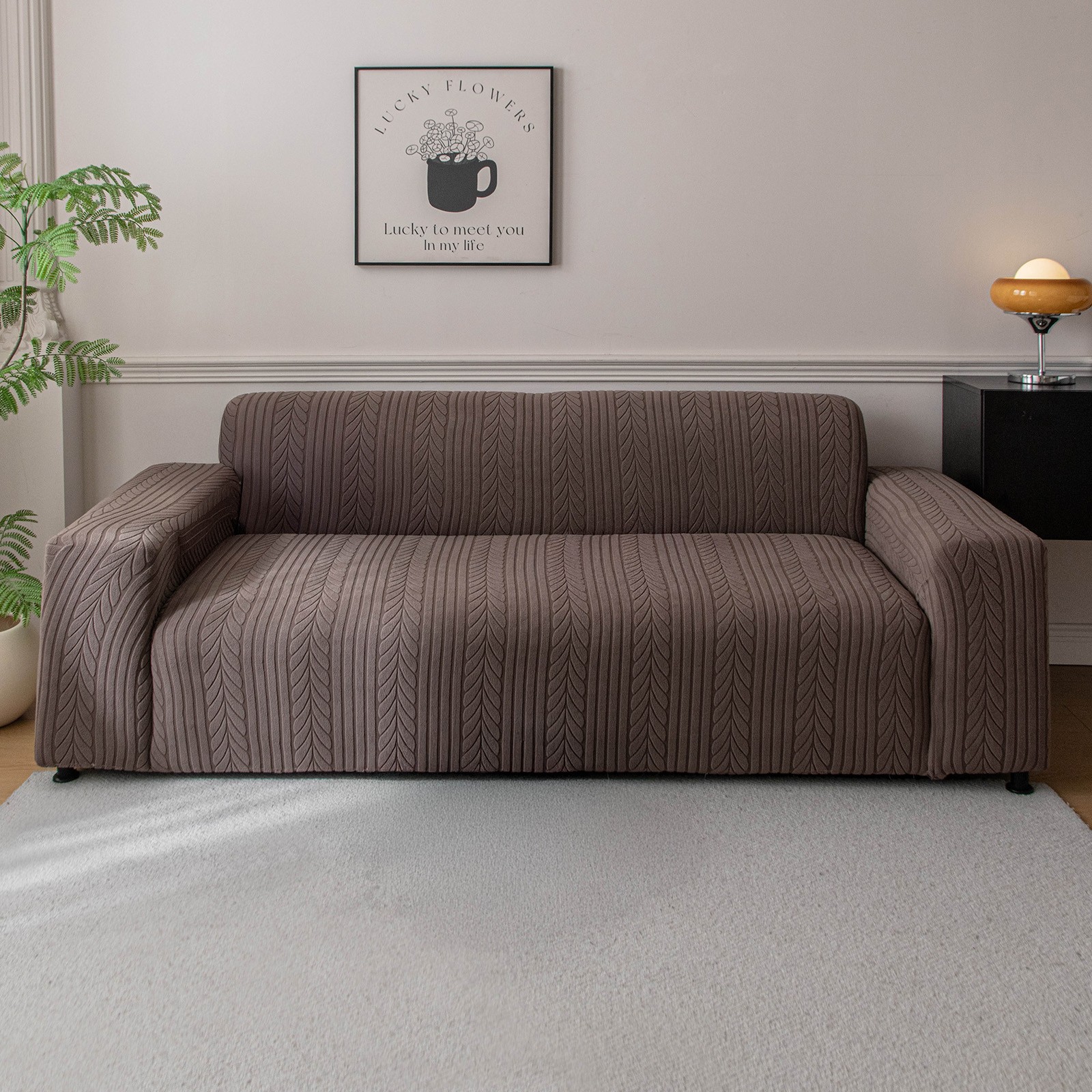 Jacquard Sofa Slipcover Full Coverage Elastic Sofa Couch Cover Soft for Kids Pet