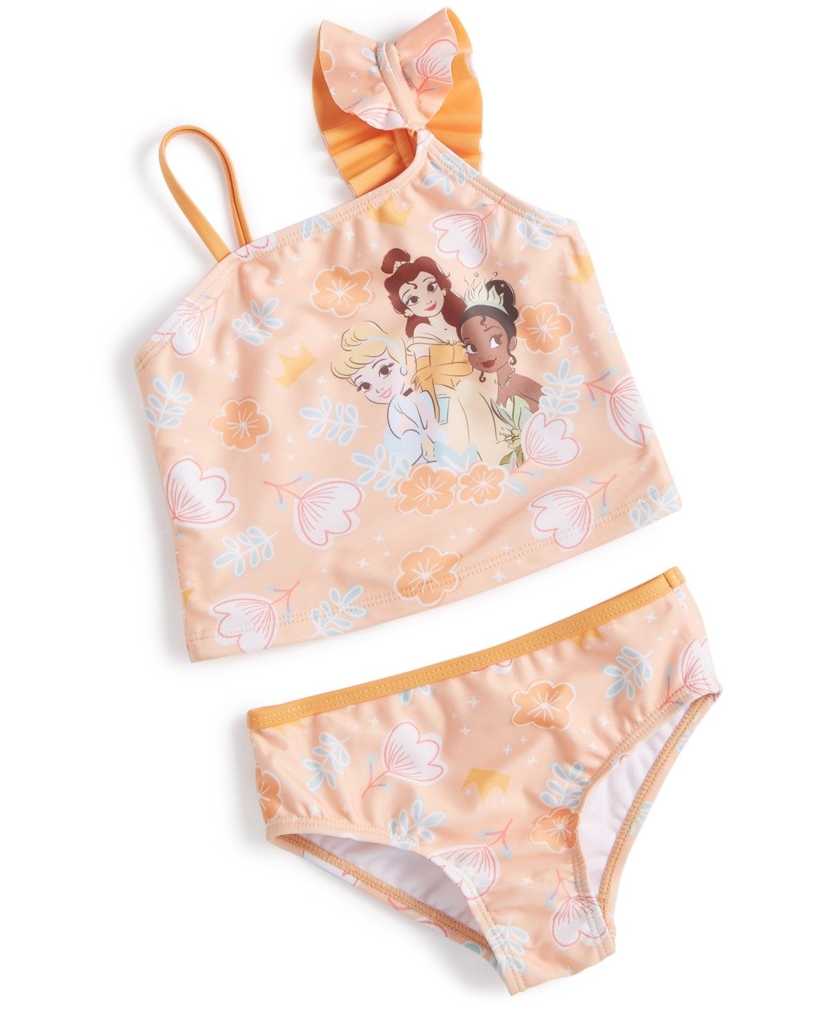 Disney Princess Toddler Girls One-Shoulder Princess Swimsuit, 2 Piece Set - Oran