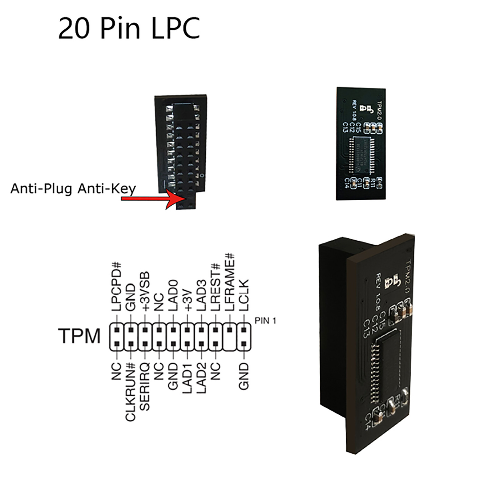 1x TPM2.0 Security Module Trusted Platform for MSI MS -4136 -4462