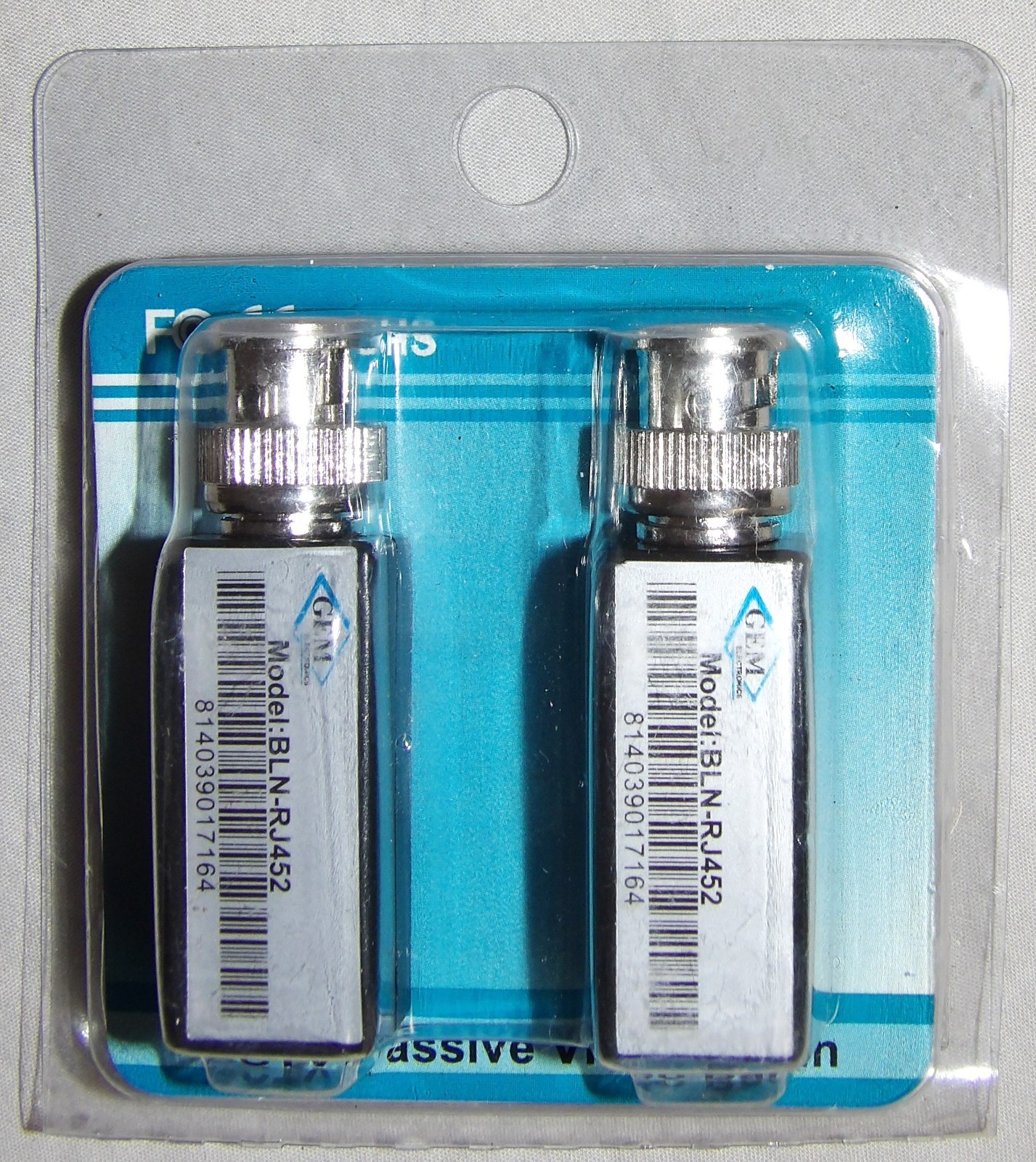 Triplett GEM CCTV Balun, BNC Male to RJ45 Female w/6" Pigtail BLN-RJ45PT