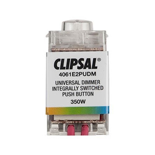 Clipsal Saturn 4061E2PUDM Push Button Universal Dimmer Integrally Switched
